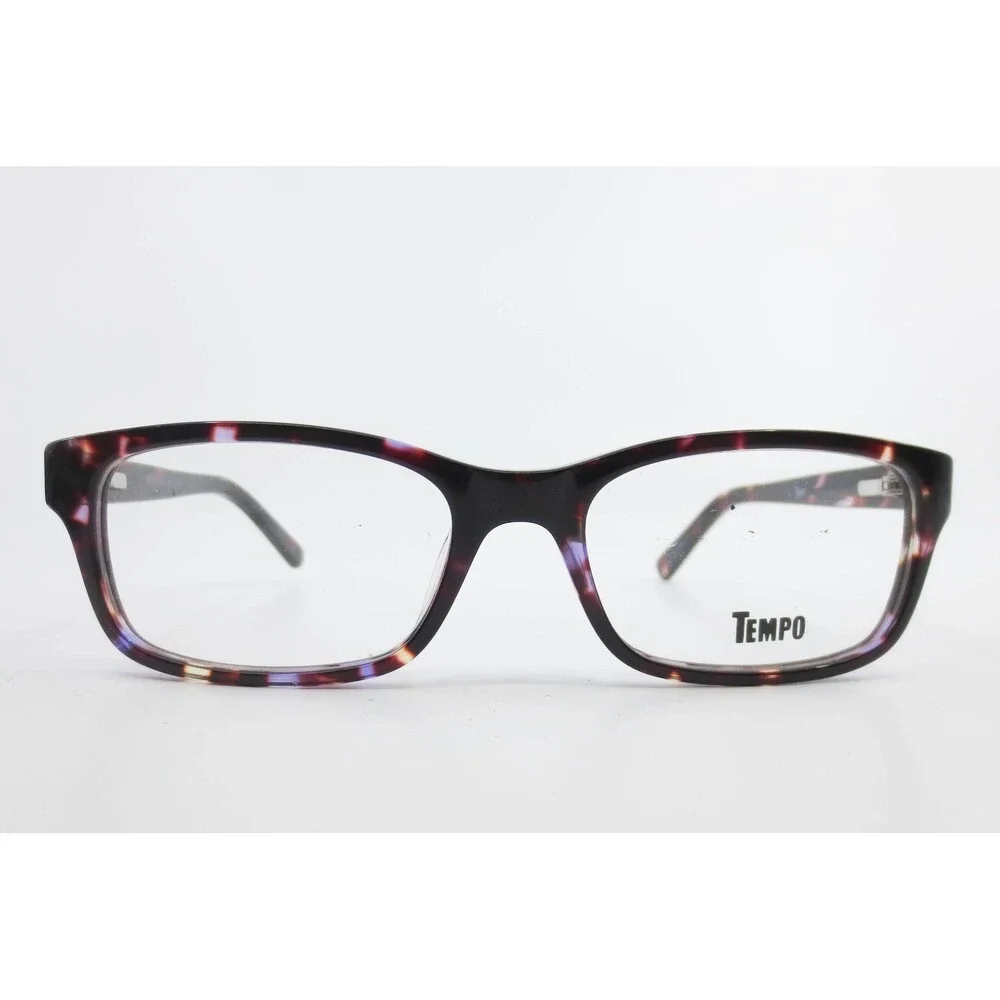 Tempo WP 5101 PU Purple Tortoise Shell Rectangular Eyeglass Frames 49-17-135